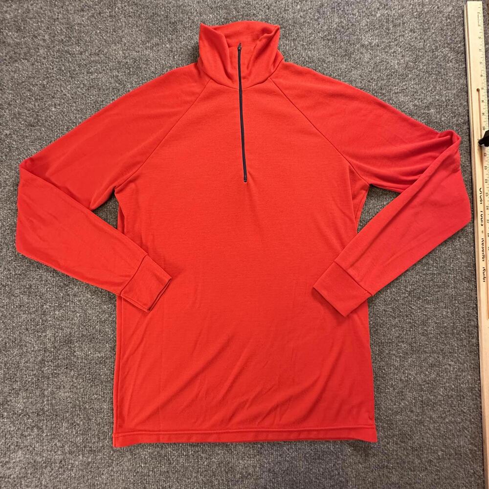 Patagonia Capilene Red Long‎ Sleeve Half-Zip Pullover Mens Large Made in USA